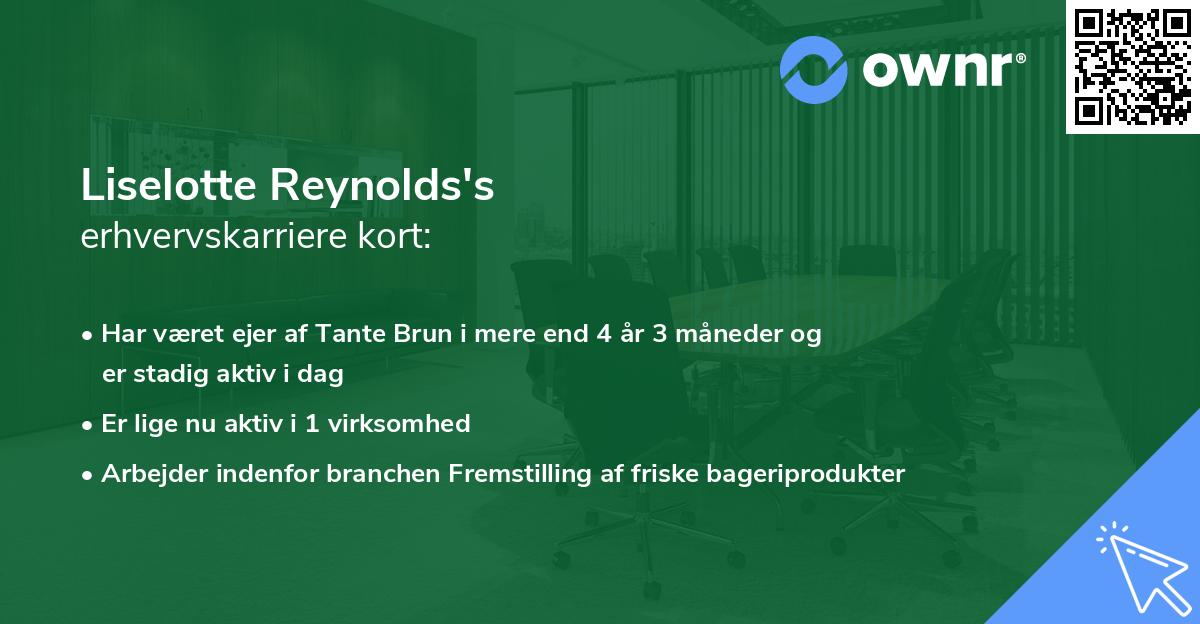 Liselotte Reynolds's erhvervskarriere kort