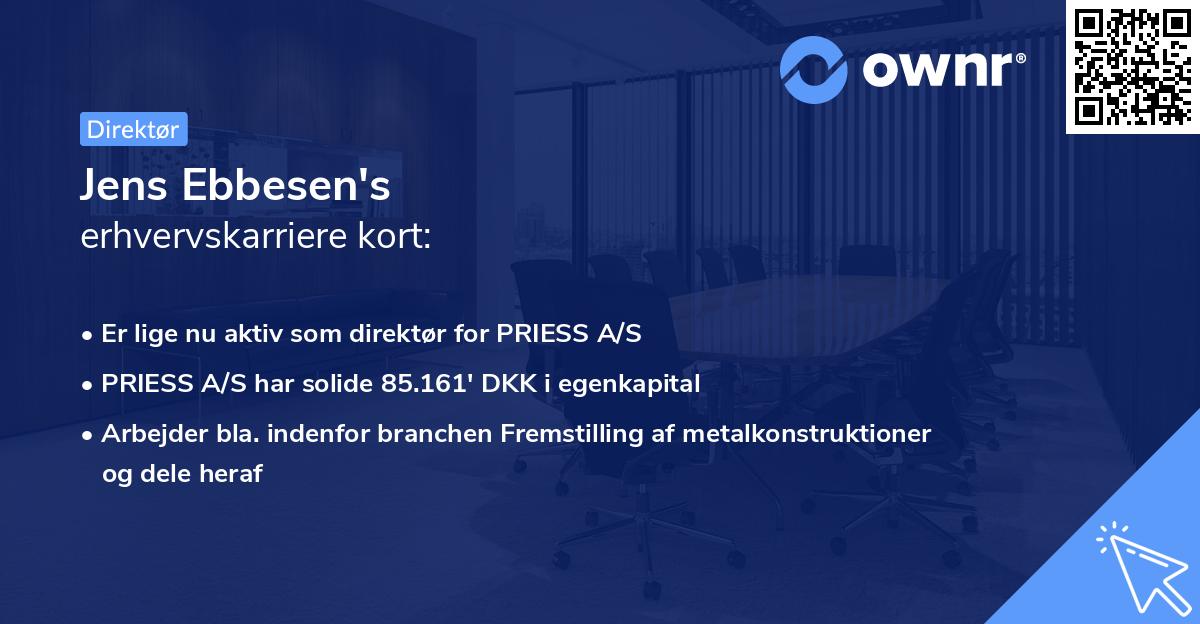 Jens Ebbesen's erhvervskarriere kort