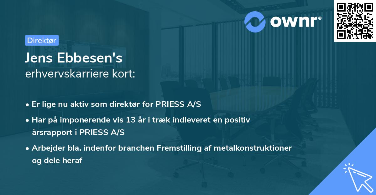 Jens Ebbesen's erhvervskarriere kort