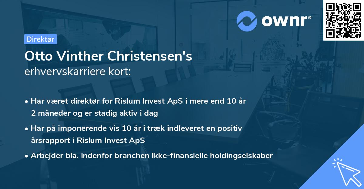 Otto Vinther Christensen's erhvervskarriere kort