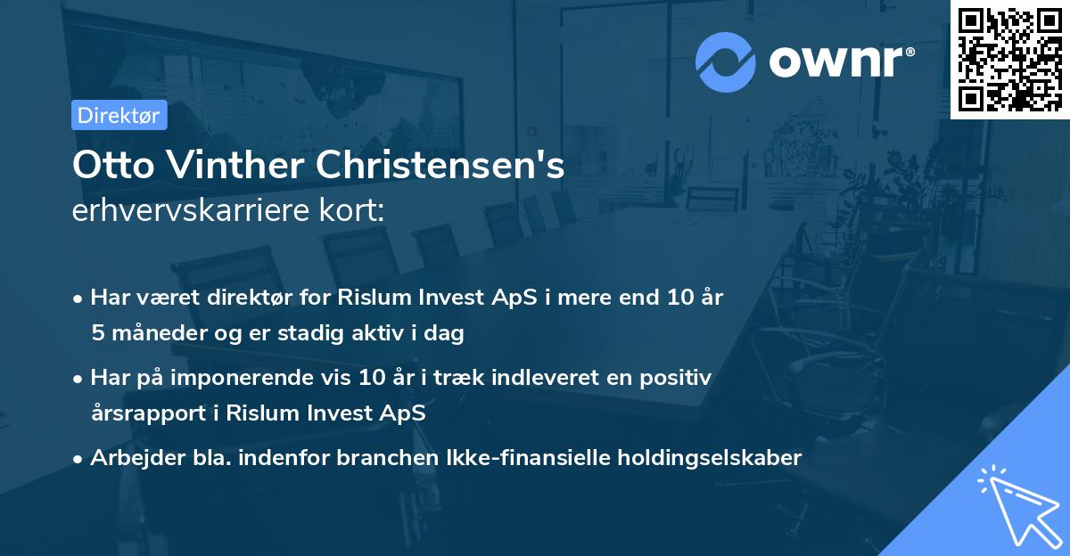 Otto Vinther Christensen's erhvervskarriere kort