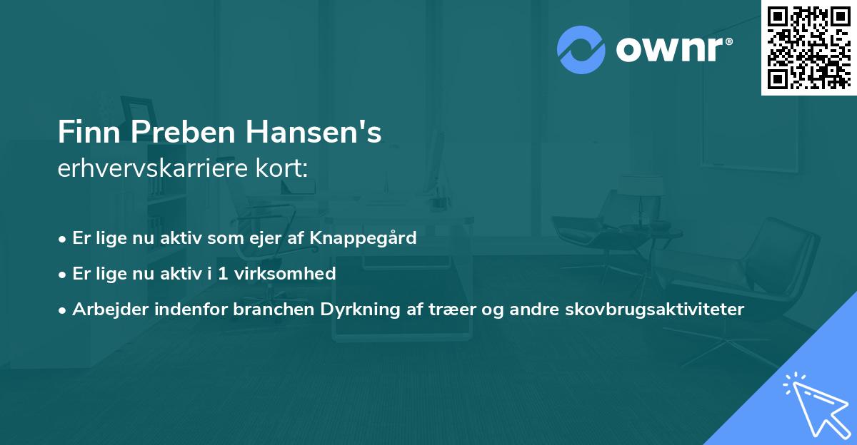 Finn Preben Hansen's erhvervskarriere kort