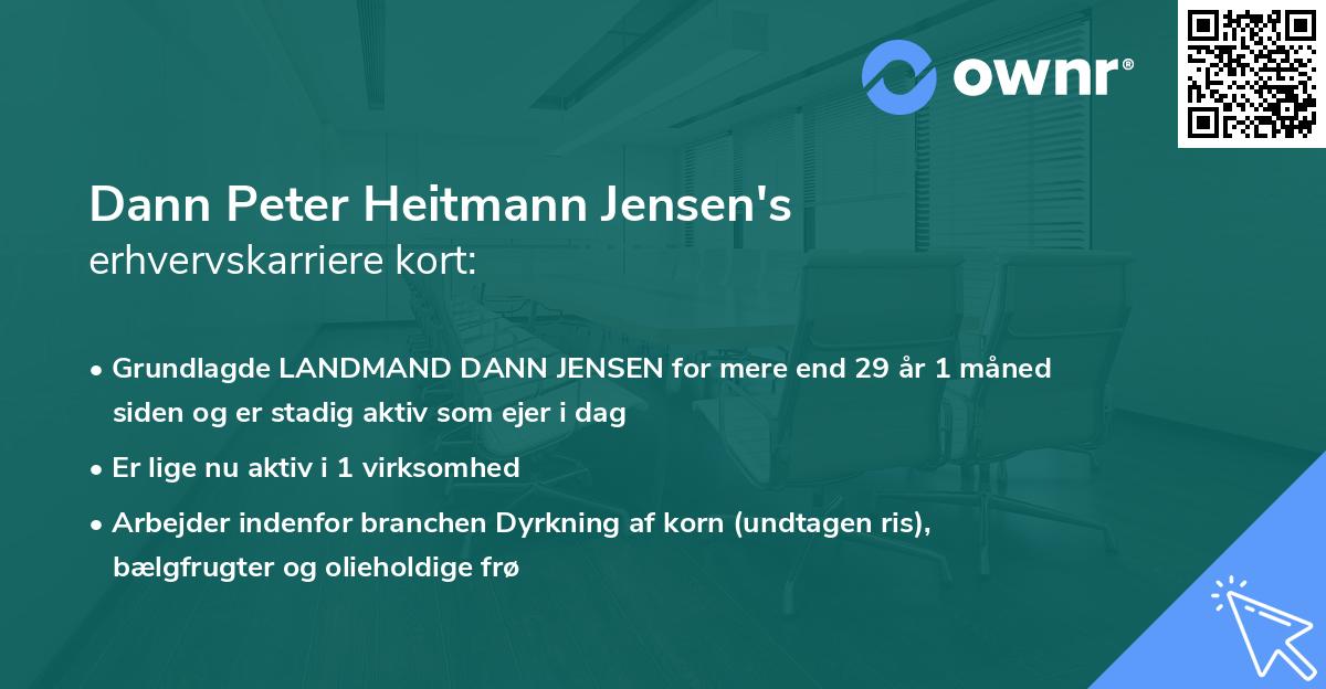 Dann Peter Heitmann Jensen's erhvervskarriere kort