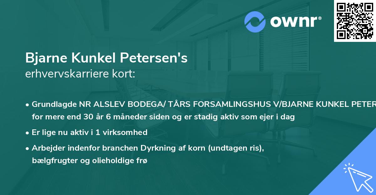Bjarne Kunkel Petersen's erhvervskarriere kort