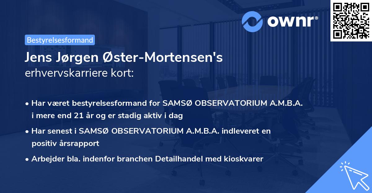 Jens Jørgen Øster-Mortensen's erhvervskarriere kort