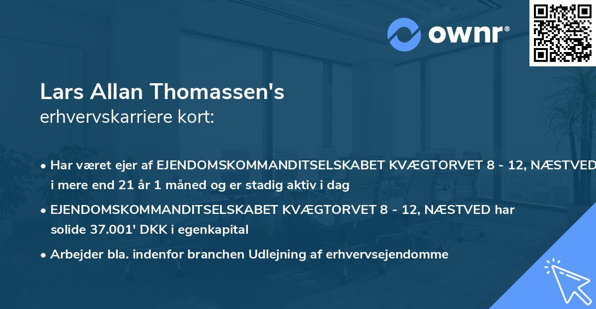 Lars Allan Thomassen's erhvervskarriere kort