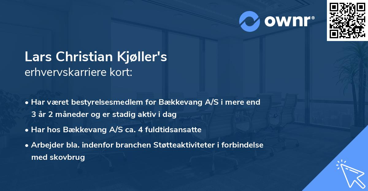 Lars Christian Kjøller's erhvervskarriere kort