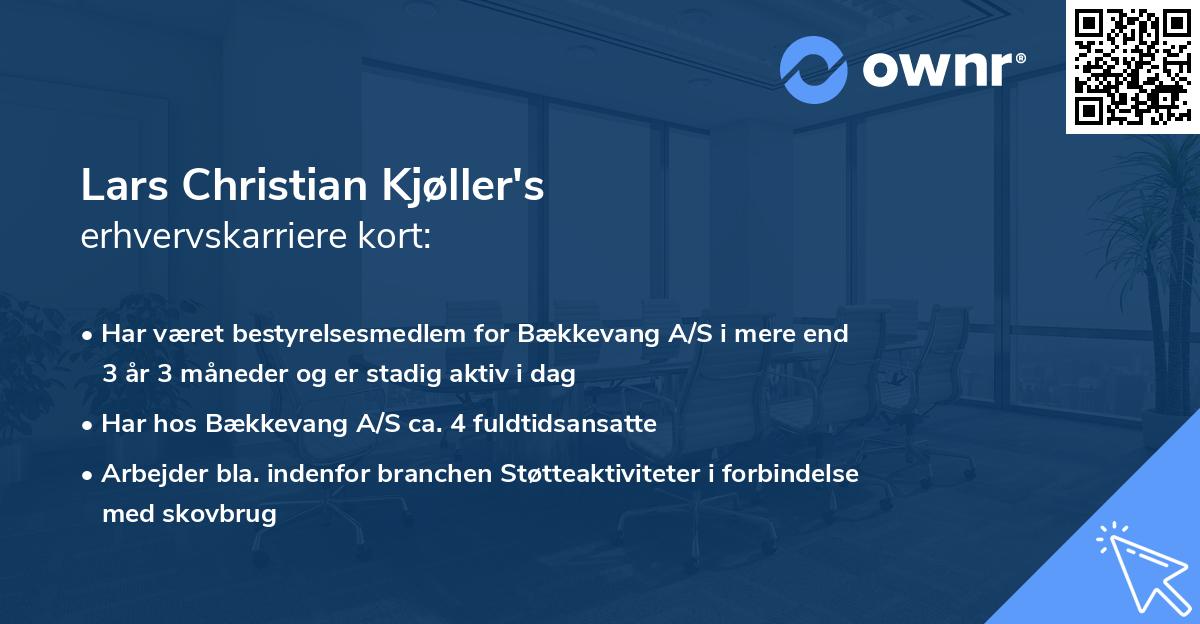Lars Christian Kjøller's erhvervskarriere kort