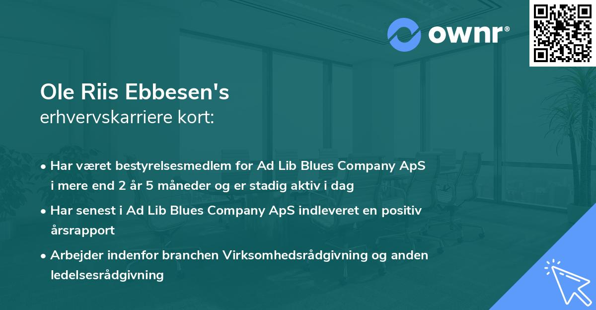 Ole Riis Ebbesen's erhvervskarriere kort
