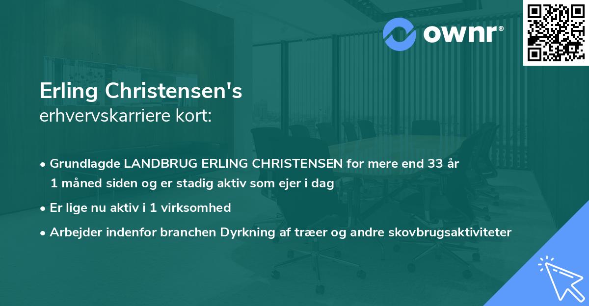 Erling Christensen's erhvervskarriere kort