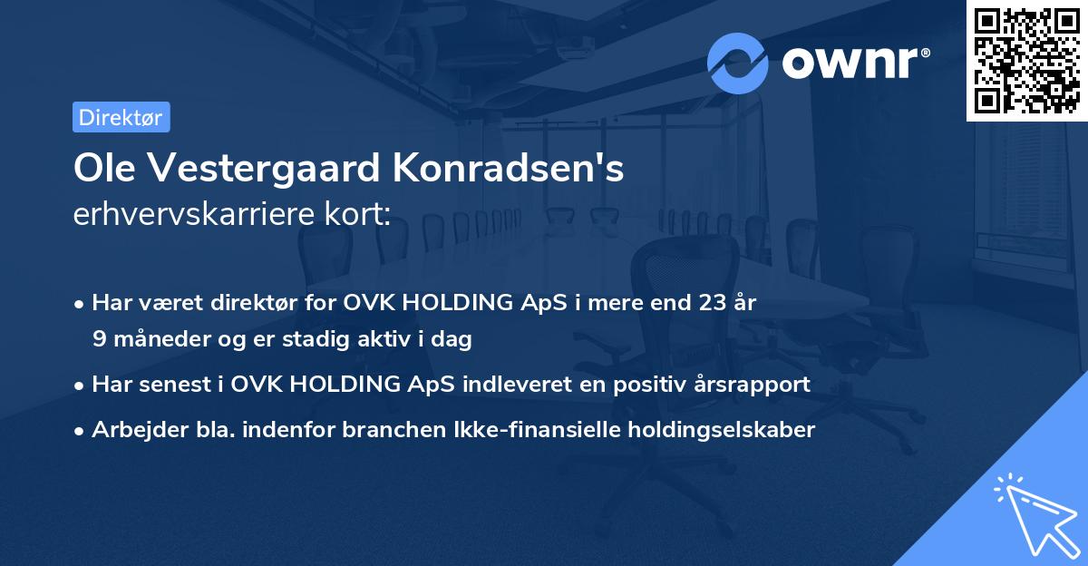 Ole Vestergaard Konradsen's erhvervskarriere kort