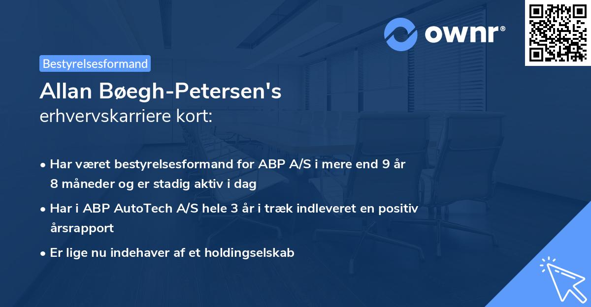 Allan Bøegh-Petersen's erhvervskarriere kort