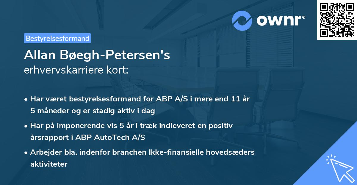 Allan Bøegh-Petersen's erhvervskarriere kort