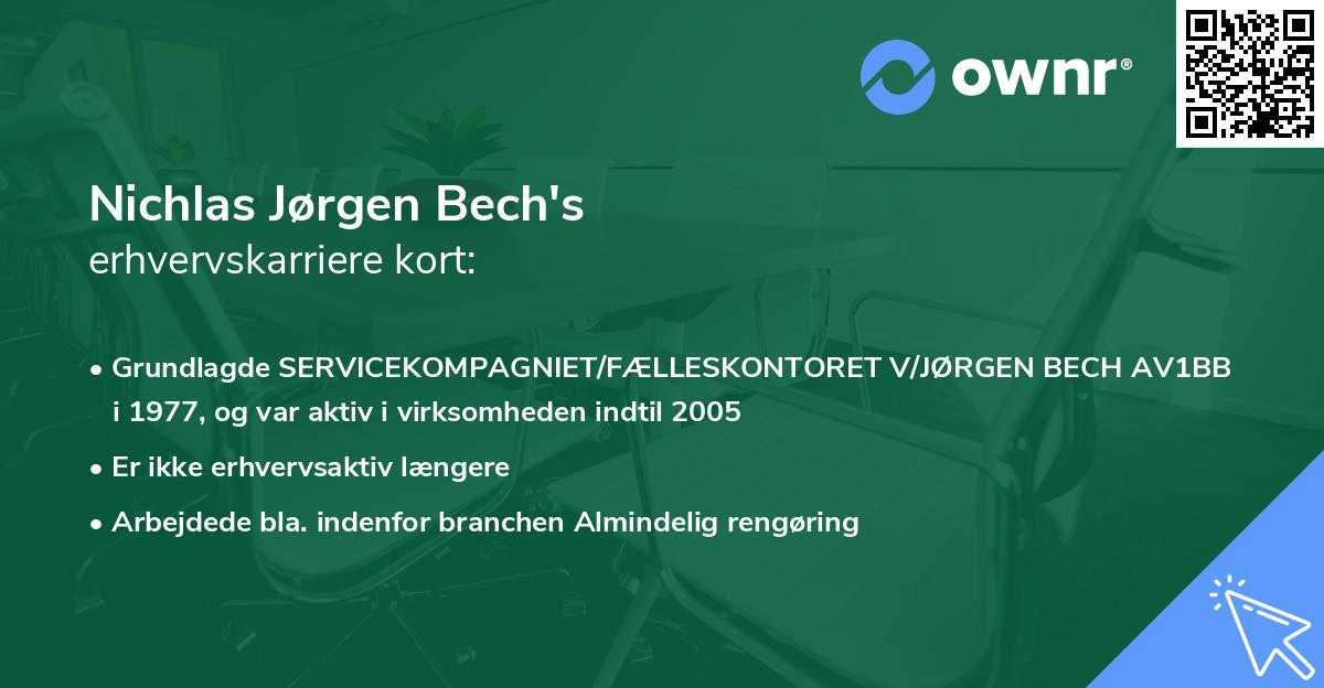 Nichlas Jørgen Bech's erhvervskarriere kort