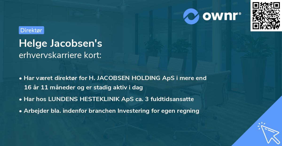 Helge Jacobsen's erhvervskarriere kort