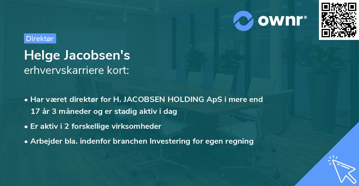 Helge Jacobsen's erhvervskarriere kort