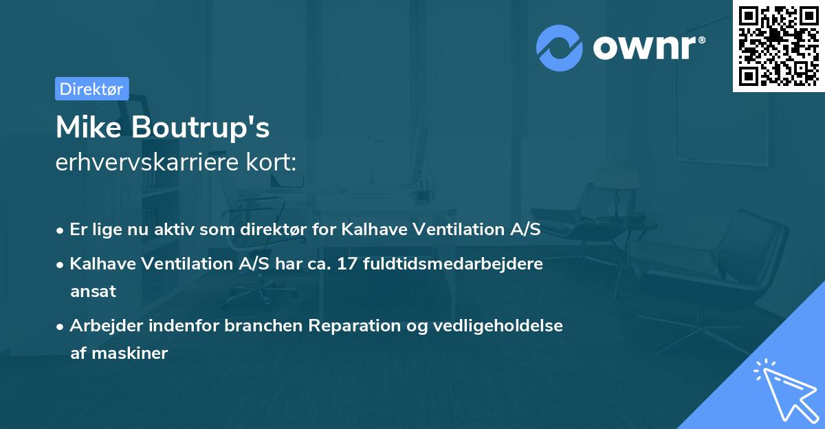 Mike Boutrup's erhvervskarriere kort