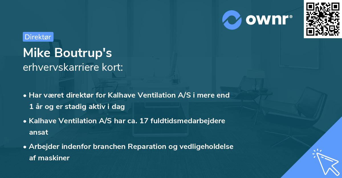 Mike Boutrup's erhvervskarriere kort