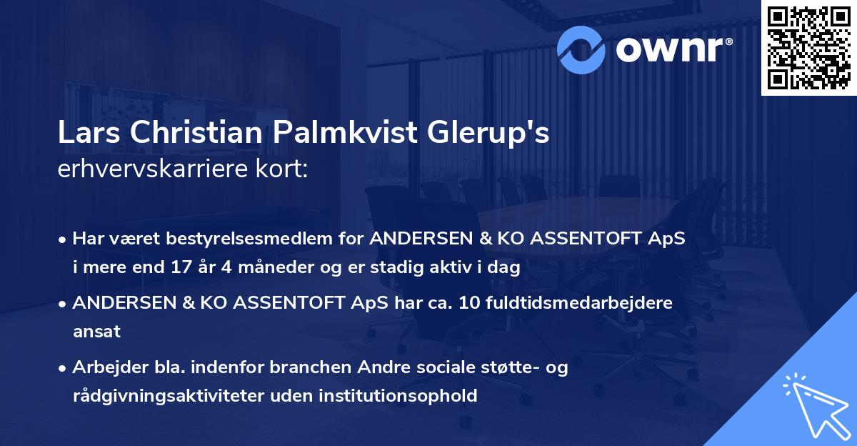 Lars Christian Palmkvist Glerup's erhvervskarriere kort