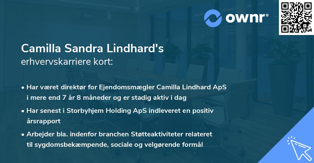 Camilla Sandra Lindhard's erhvervskarriere kort