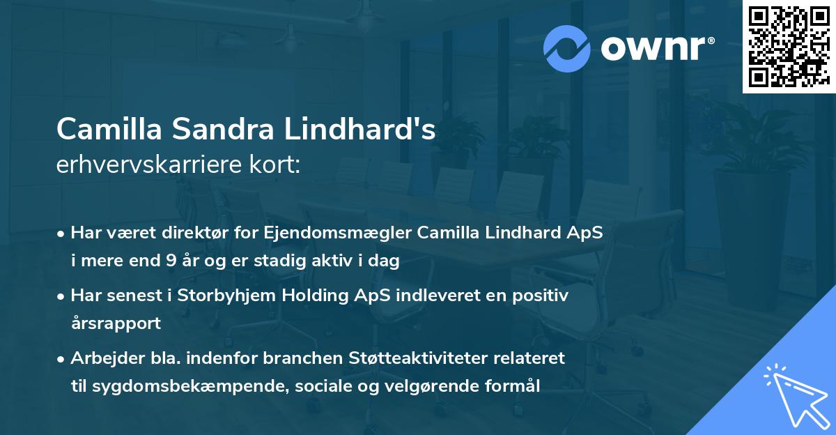 Camilla Sandra Lindhard's erhvervskarriere kort