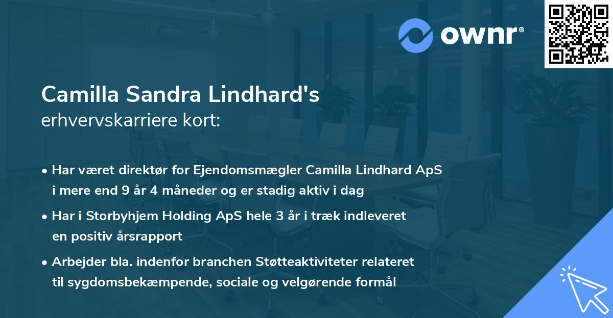 Camilla Sandra Lindhard's erhvervskarriere kort