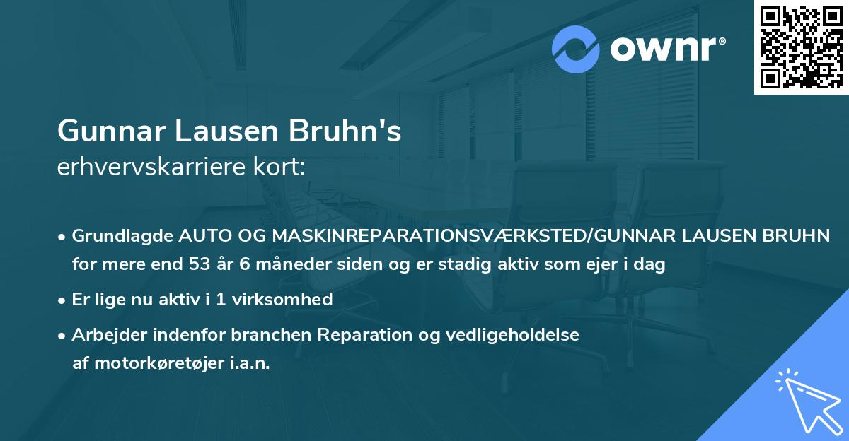 Gunnar Lausen Bruhn's erhvervskarriere kort