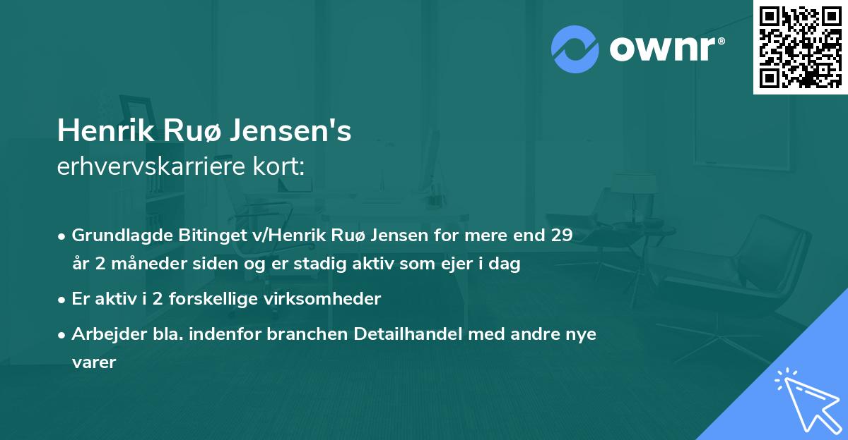 Henrik Ruø Jensen's erhvervskarriere kort