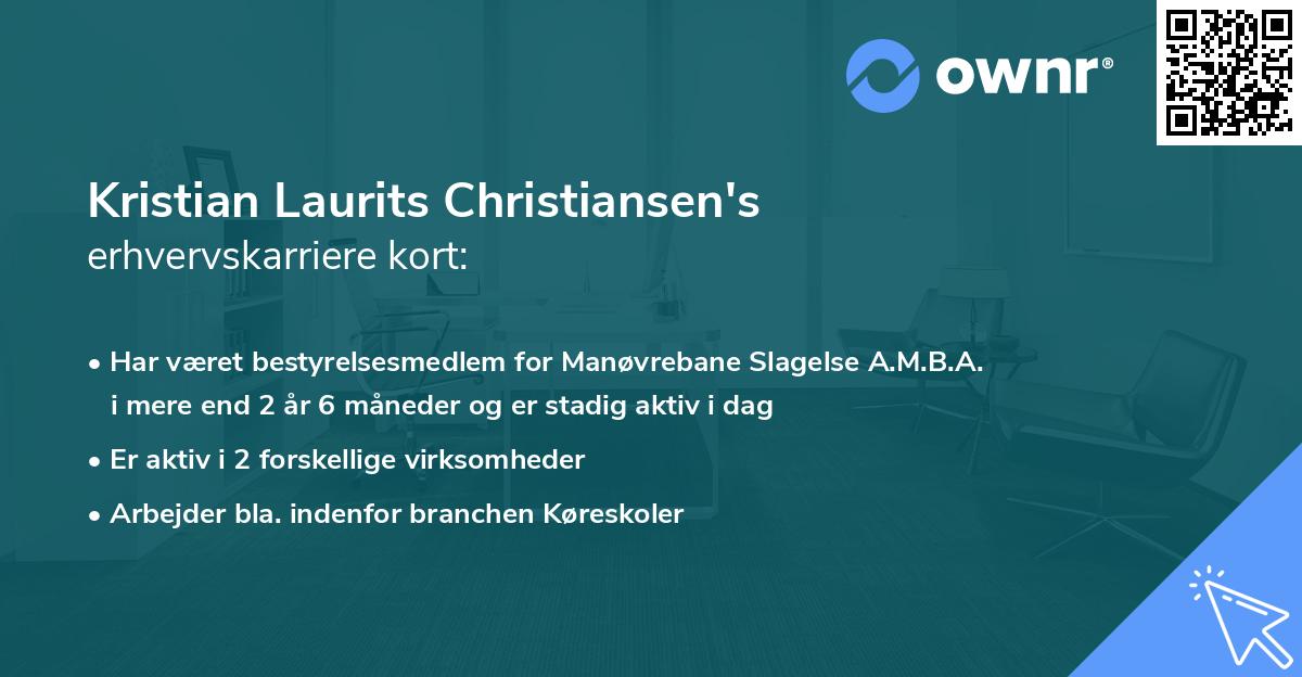 Kristian Laurits Christiansen's erhvervskarriere kort