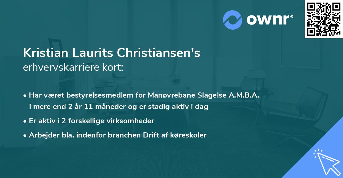 Kristian Laurits Christiansen's erhvervskarriere kort