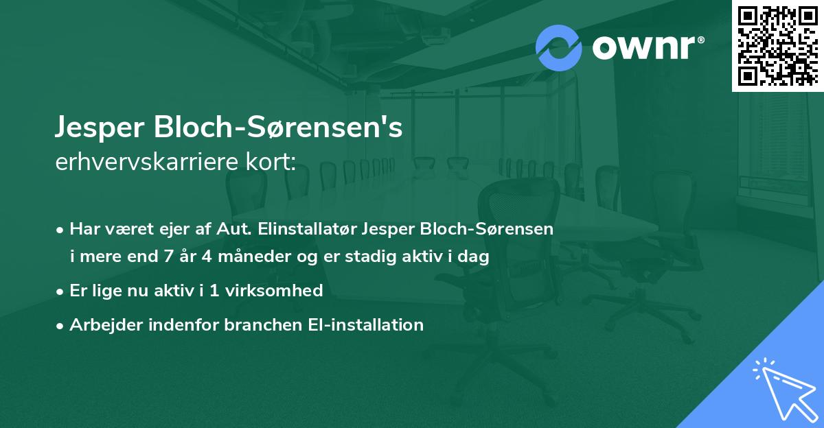 Jesper Bloch-Sørensen's erhvervskarriere kort