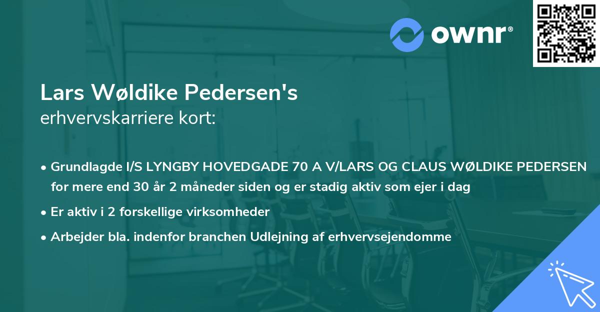 Lars Wøldike Pedersen's erhvervskarriere kort