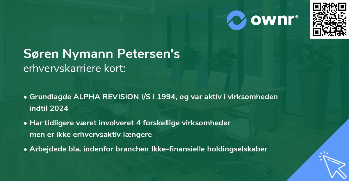 Søren Nymann Petersen's erhvervskarriere kort