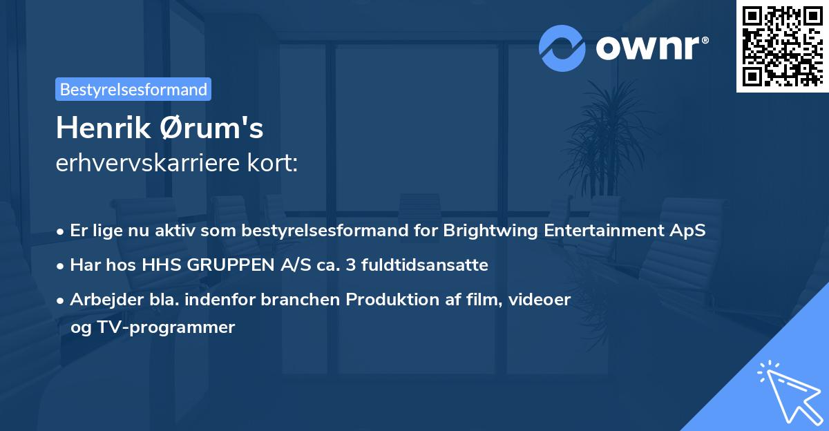 Henrik Ørum's erhvervskarriere kort