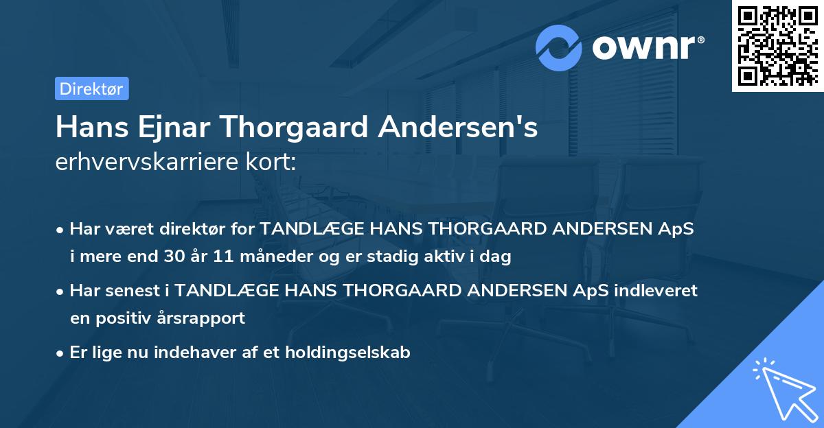 Hans Ejnar Thorgaard Andersen's erhvervskarriere kort