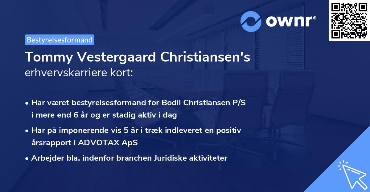 Tommy Vestergaard Christiansen's erhvervskarriere kort