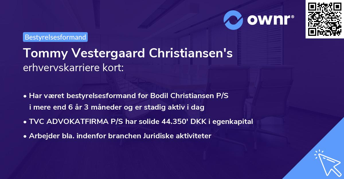 Tommy Vestergaard Christiansen's erhvervskarriere kort