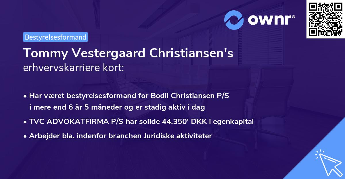 Tommy Vestergaard Christiansen's erhvervskarriere kort