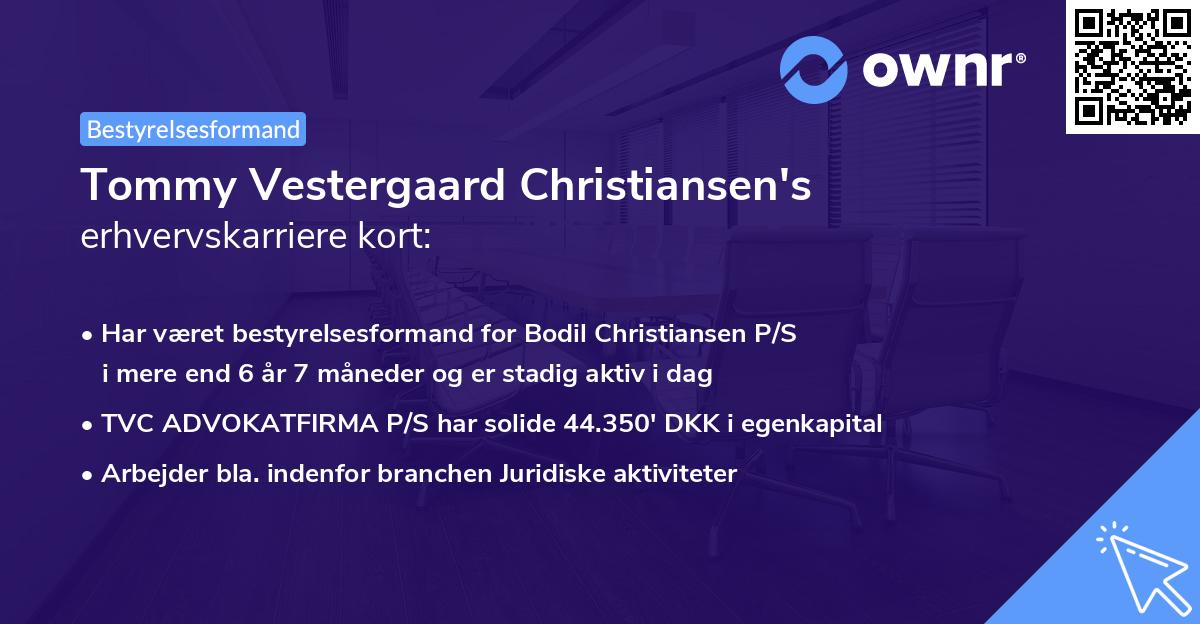 Tommy Vestergaard Christiansen's erhvervskarriere kort