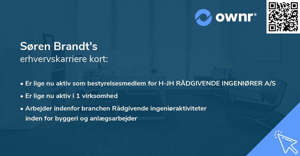 Søren Brandt's erhvervskarriere kort