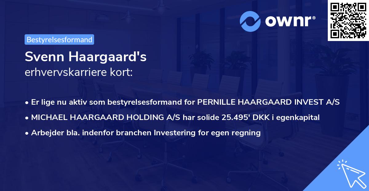 Svenn Haargaard's erhvervskarriere kort