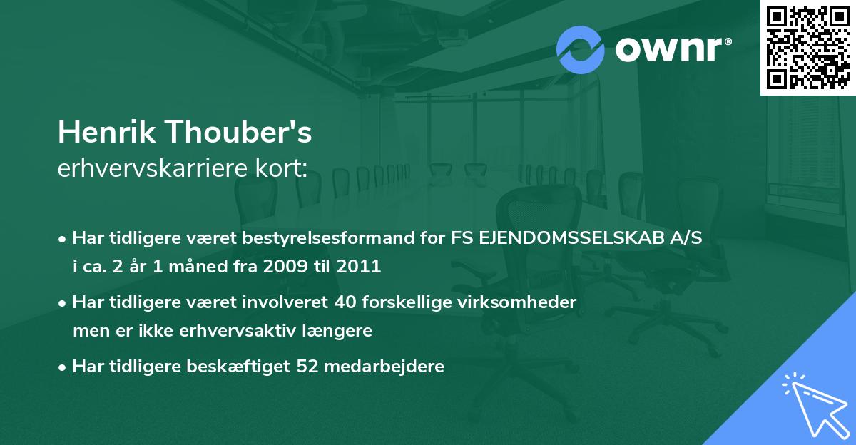 Henrik Thouber's erhvervskarriere kort