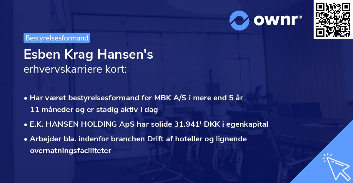 Esben Krag Hansen's erhvervskarriere kort