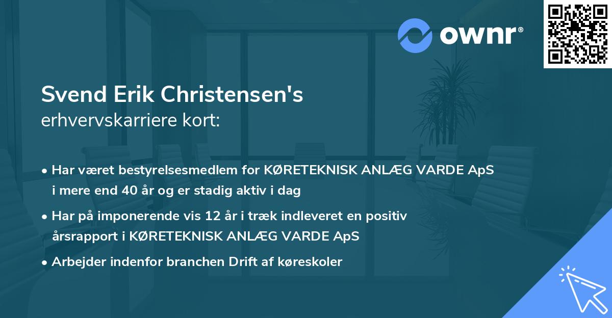Svend Erik Christensen's erhvervskarriere kort