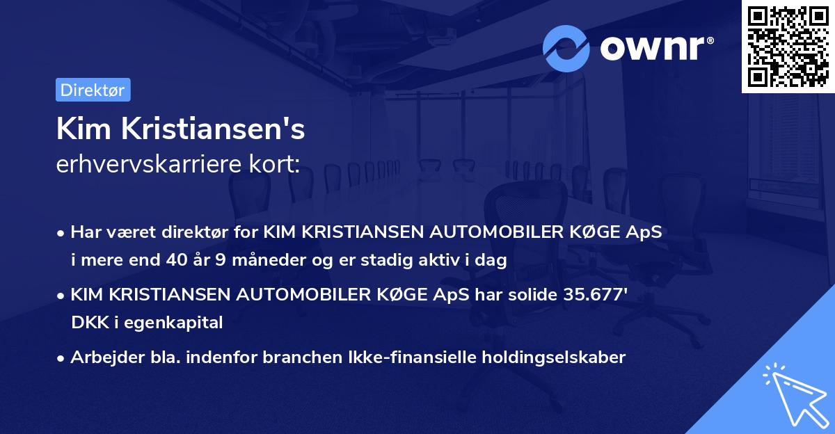 Kim Kristiansen's erhvervskarriere kort