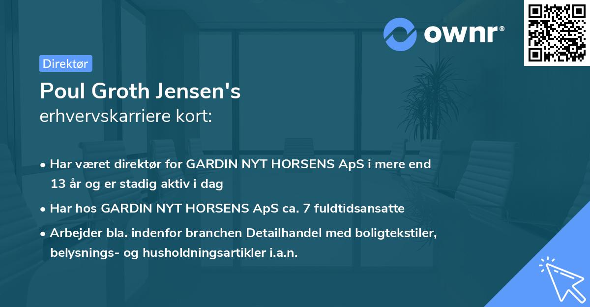 Poul Groth Jensen's erhvervskarriere kort