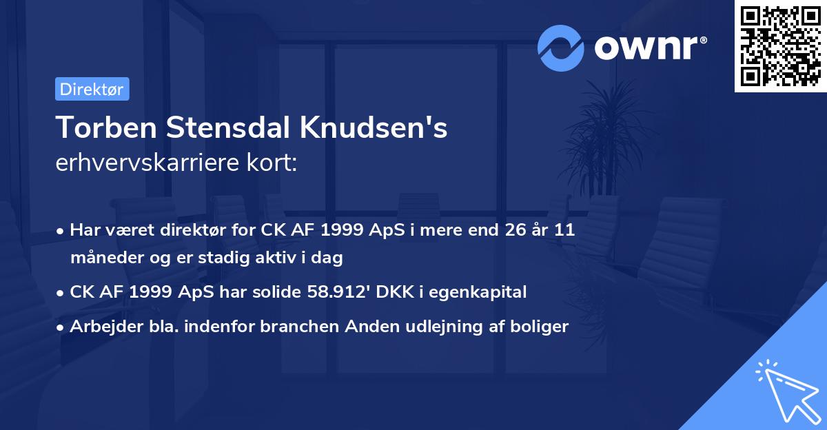 Torben Stensdal Knudsen's erhvervskarriere kort