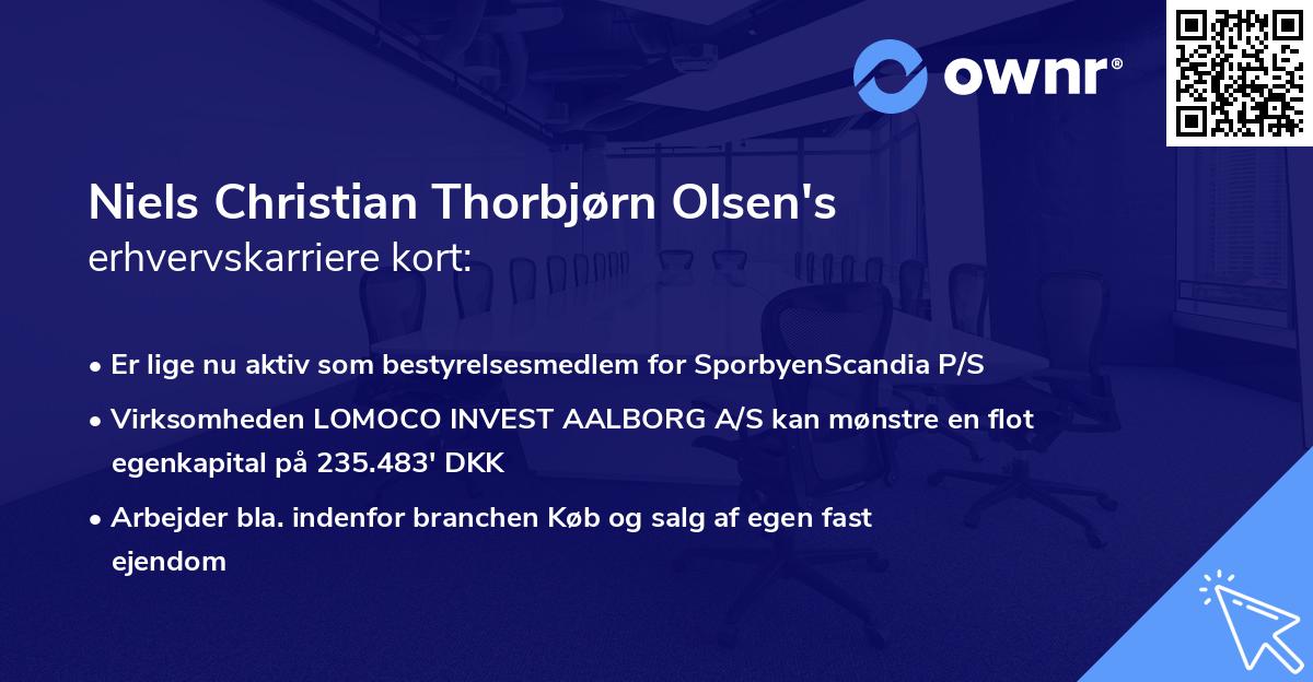 Niels Christian Thorbjørn Olsen's erhvervskarriere kort