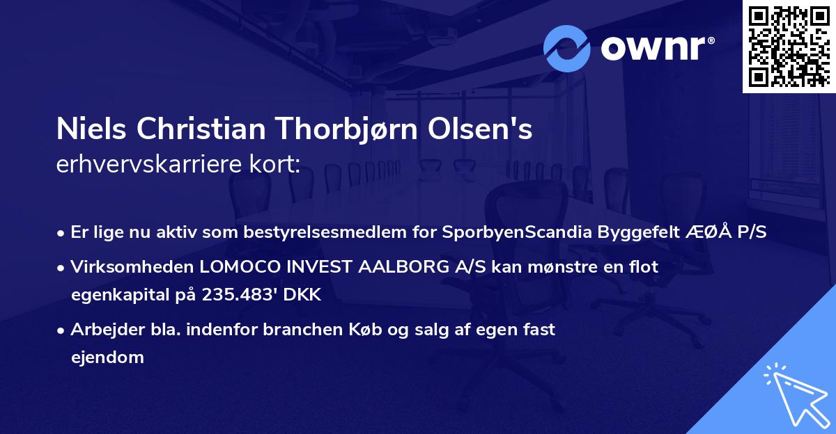 Niels Christian Thorbjørn Olsen's erhvervskarriere kort