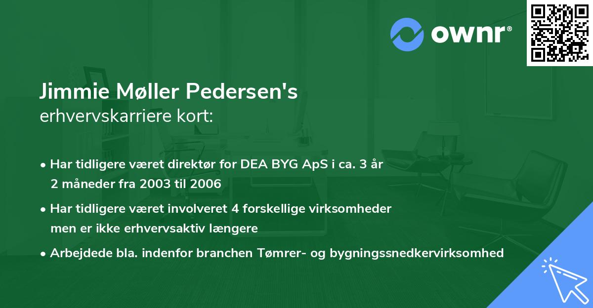 Jimmie Møller Pedersen's erhvervskarriere kort